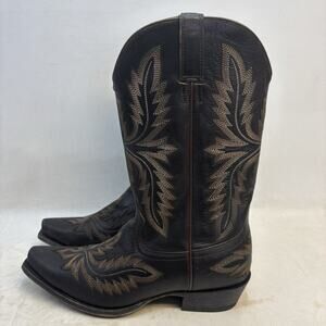 Ariat Ryman Mens Size 10.5 EE Dark Brown Snip Toe Leather Cowboy Boots